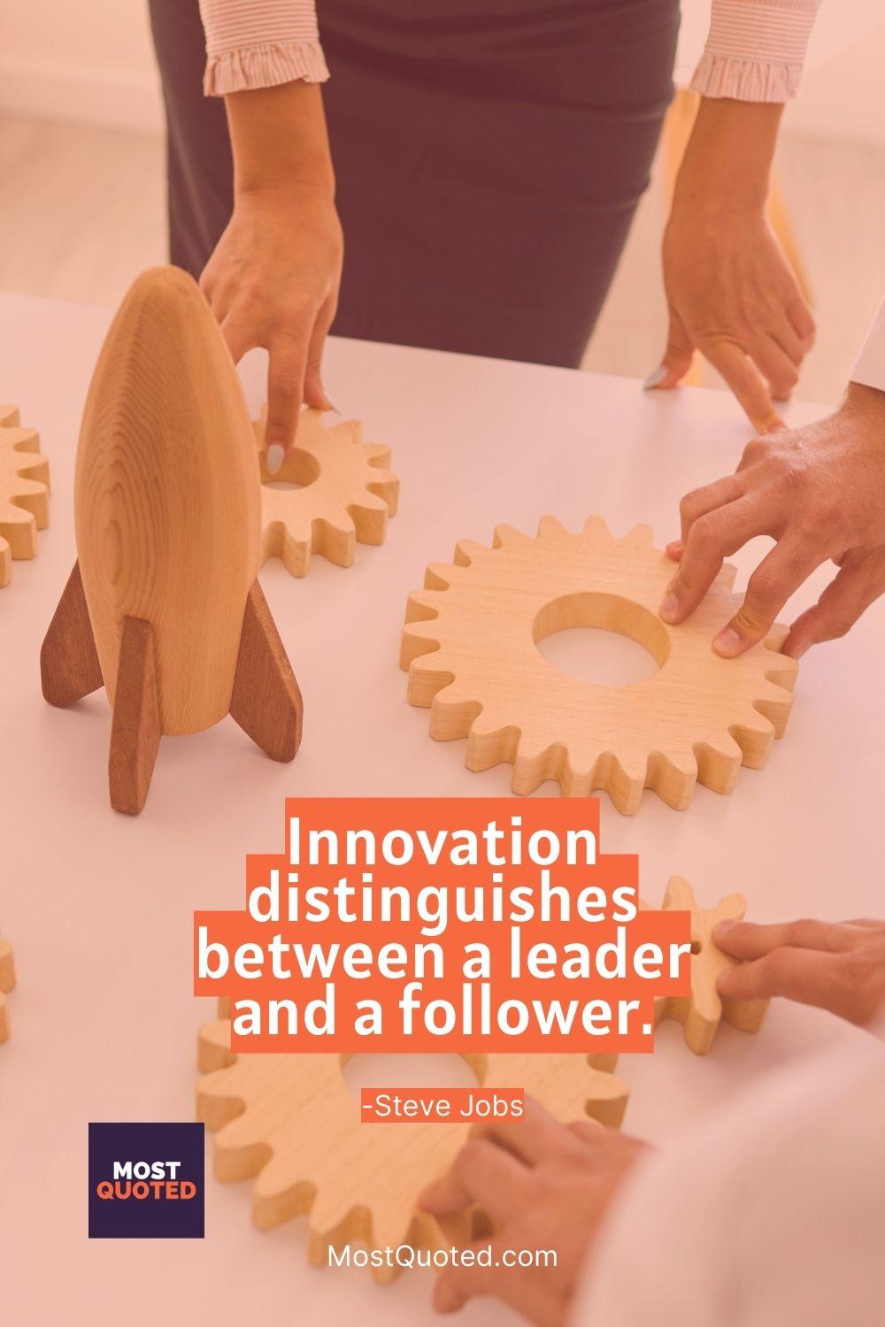 Innovation distinguishes between a leader and a follower. - Steve Jobs