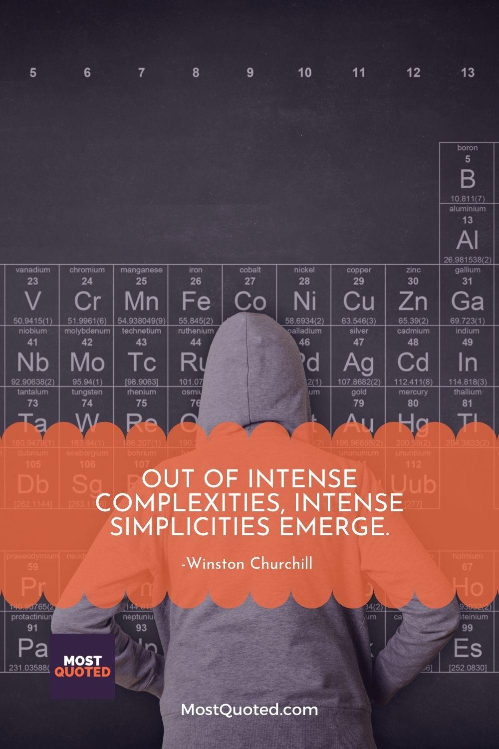 Out of intense complexities, intense simplicities emerge. - Winston Churchill