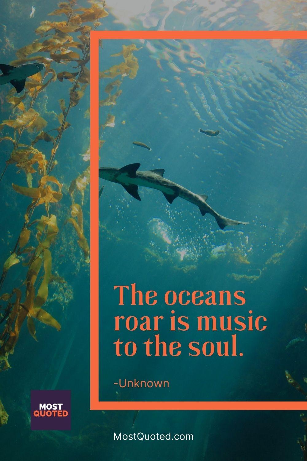The oceans roar is music to the soul. - Unknown