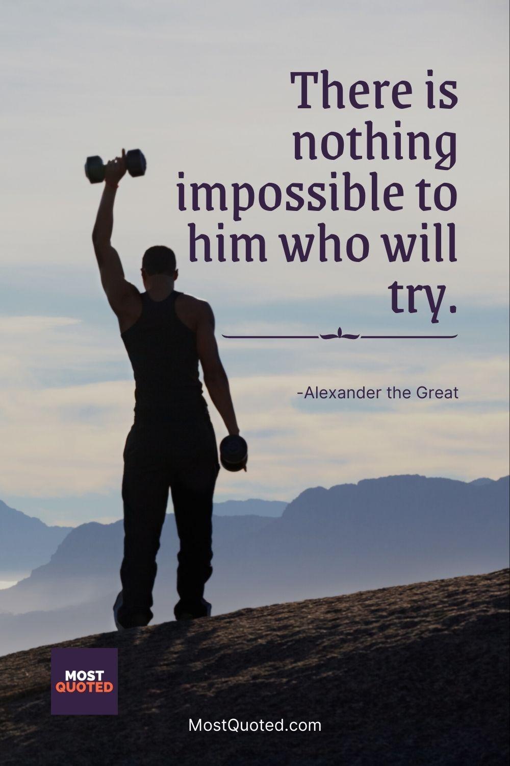 There is nothing impossible to him who will try. - Alexander the Great