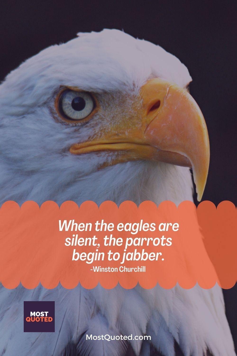 When the eagles are silent, the parrots begin to jabber. - Winston Churchill